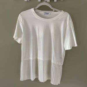NWT Cosmoda White Pleated T-shirt